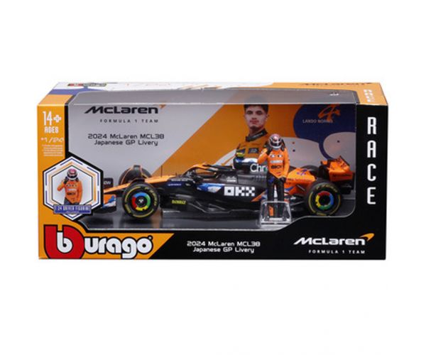 Bburago: F1 trkaći automobil - Mclaren MCL39 Norris 1 /24
