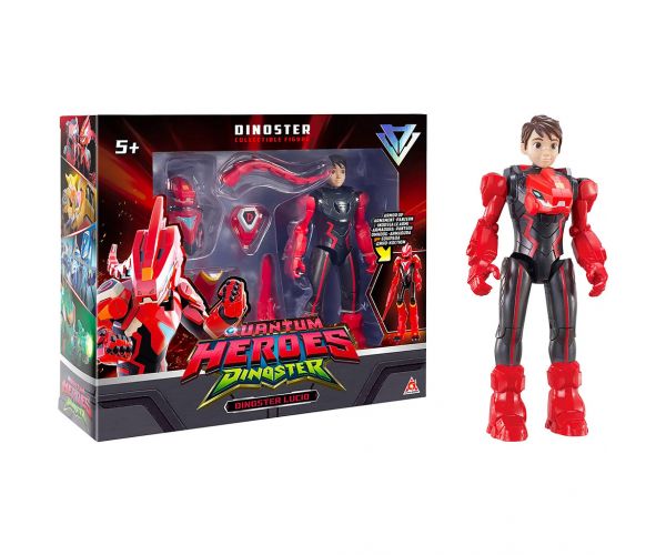 Quantum Heroes: Dinoster Lucio akcijska figura s crvenim oklopom 20 cm