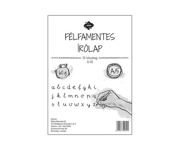 Papir za pisanje bez metala pd A5 10-50, najlonski