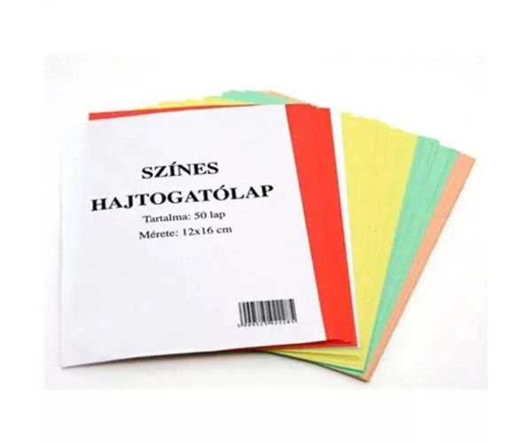 Šareni papir za savijanje, 50 listova, 12x16 cm