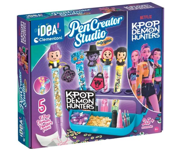 Ideja! K-Pop Lovci demona: Kreativni studio za izradu olovaka s 5 olovaka – Clementoni