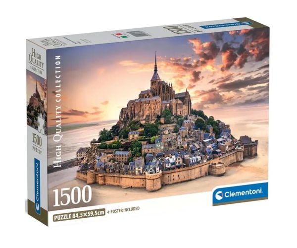 Mont Saint-Michel u zalasku sunca 1500-dijelni HQC kompakt puzzle - Clementoni