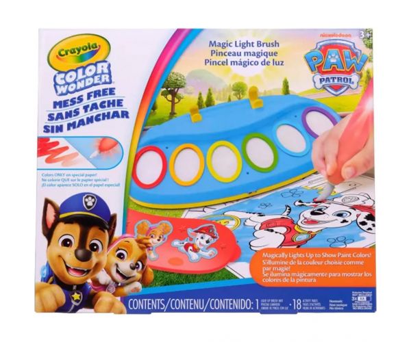 Crayola: Color Wonder Čarobni set za bojanje s svjetlećim kistom - Paw Patrol
