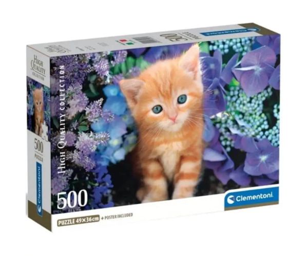 Crvena mačka među cvijećem 500kom HQC kompakt puzzle - Clementoni