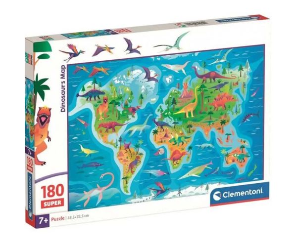 Karta dinosaura 180-dijelni Super puzzle - Clementoni