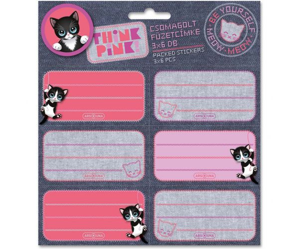 Ars Una: Think Pink pakirane naljepnice za bilježnice 3x6 kom