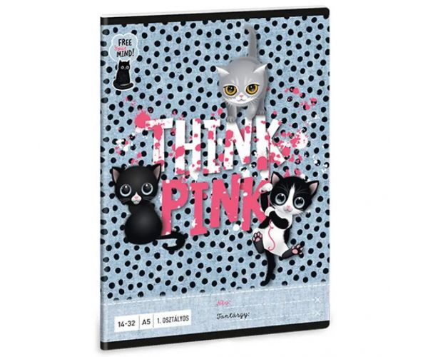Ars Una: Think-Pink bilježnica s linijama za 1. razred A/5 14-32