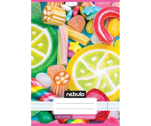 Nebulo: Bilježnica s uzorkom bombona za 4. razred, A/5, 21-32 linija