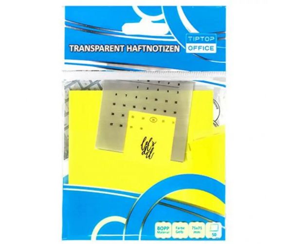Spirit: Prozirni žuti samoljepljivi označivač stranica 75x75mm