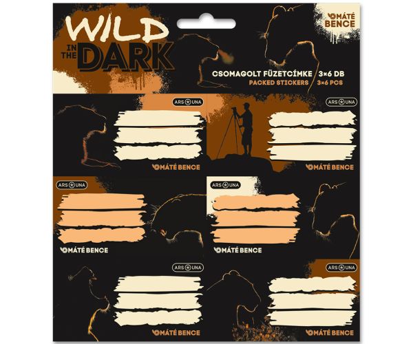 Ars Una: Wild in the dark naljepnice za bilježnice s motivom lava, pakiranje 3x6 kom.