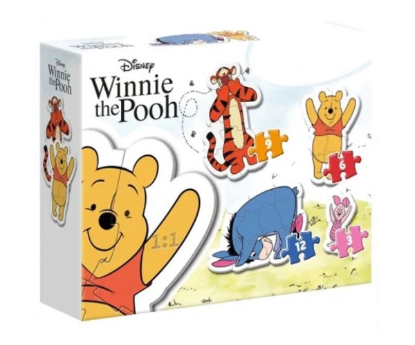 Disney: Winnie Pooh i prijatelji 4u1 puzzle - Clementoni