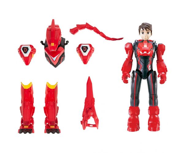 Quantum Heroes: Dinoster Lucio akcijska figura s crvenim oklopom 20 cm