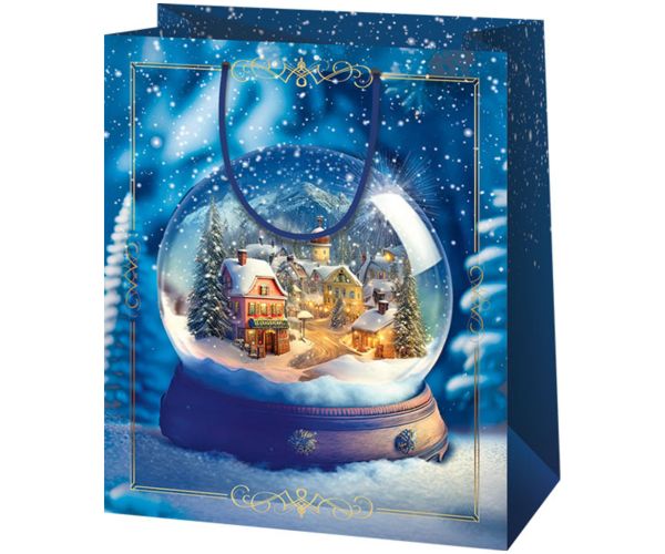 Cardex: Selo u snježnoj kugli srednja veličina poklon torba 17x10x23cm