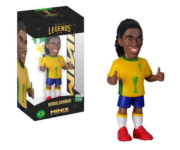 Nogometaš akcijska figura, 12 cm - Legende Svjetskog Kupa Brazil Ronaldinho u dresu 10
