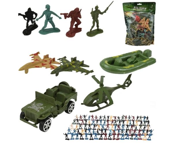 Military Set: Veliki vojni set za igru ​​s vozilima i figurama vojnika