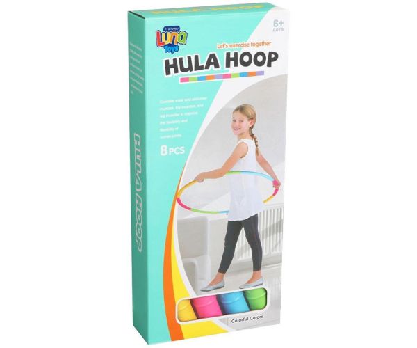 Luna: Šarena 8-dijelna sklopiva hulahop obruč 83cm