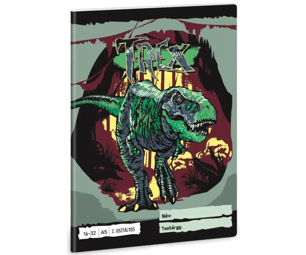 Ars Una: T-Rex dinosaurus bilježnica s crtama za 2. razred A/5