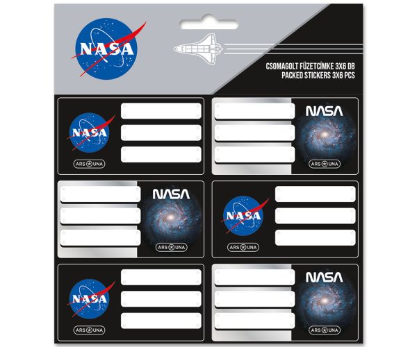 Ars Una: naljepnice za bilježnice s NASA uzorkom, pakirane 3 x 6 kom.