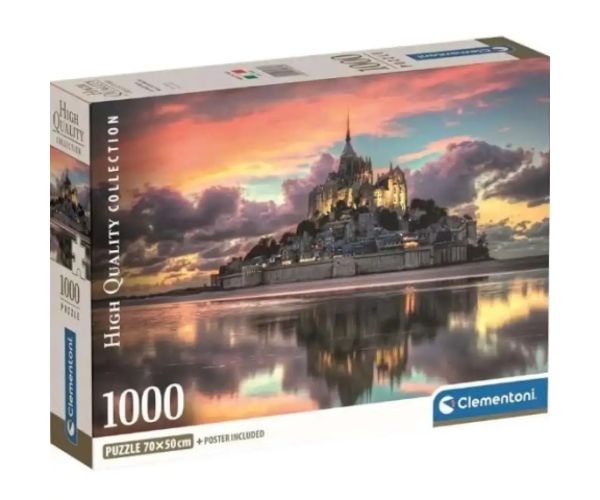 Čudesni Mont Saint-Michel HQC 1000-dijelni puzzle s posterom - Clementoni