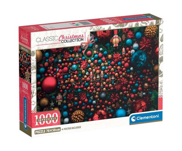 Božićna atmosfera 1000-dijelni nemogući puzzle s posterom - Clementoni