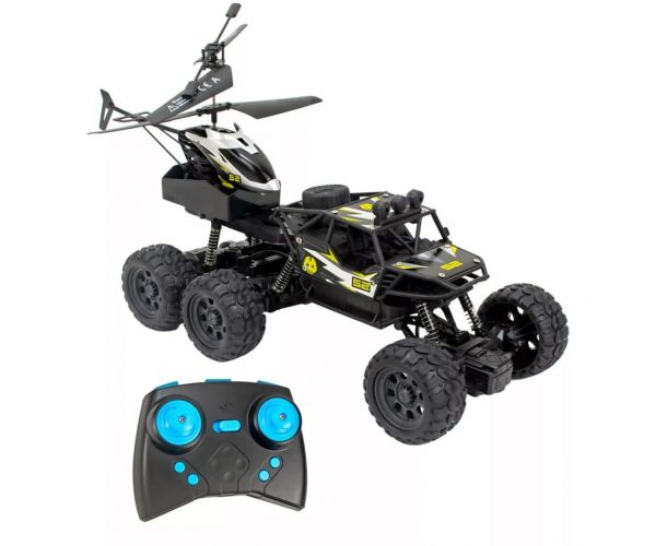 KOO: Kokan 052 daljinski terenski automobil i helikopter 2 u 1 igračka set s LED svjetlom