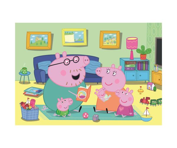 Peppa Prase obiteljska zabava 60-dijelni Supercolor puzzle - Clementoni