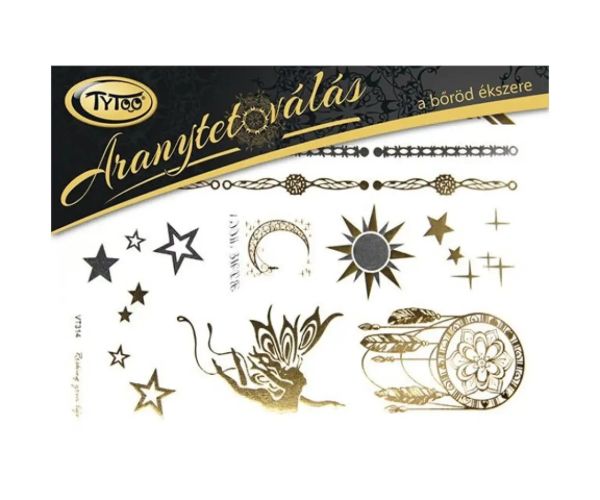 TyToo: Zlatna tetovaža sanjara, vila set 21x15cm