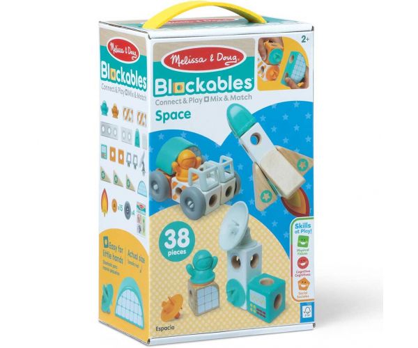 Melissa&Doug: Blockables - Drvena igračka set u svemiru - Spin master