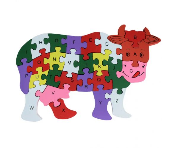 ABC - 123 tehén fa oktató puzzle