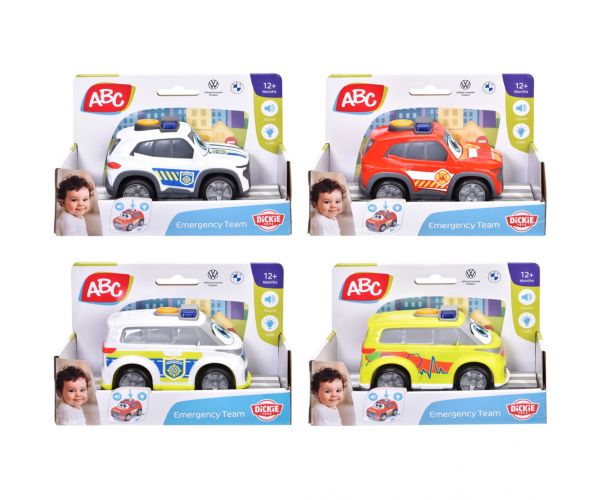 ABC Emergency Team kisautó fénnyel és hanggal, többféle, 1 db - Dickie Toys