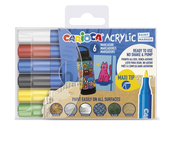 Acrilyc Akril Maxi marker 6db-os szett - Carioca