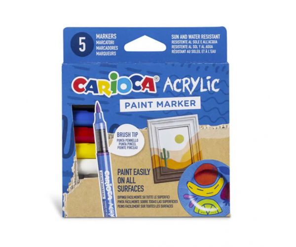 Acrylic Akril marker 5db-os szett - Carioca