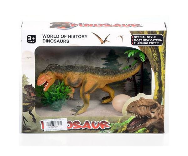 Allosaurus figura sa jajem i biljkama