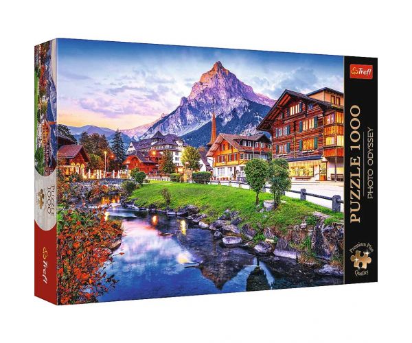 Alpesi falu Svájcban 1000db-os prémium puzzle - Trefl