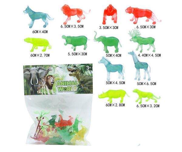 Animal World: Prozirni set od 12 figura divljih životinja