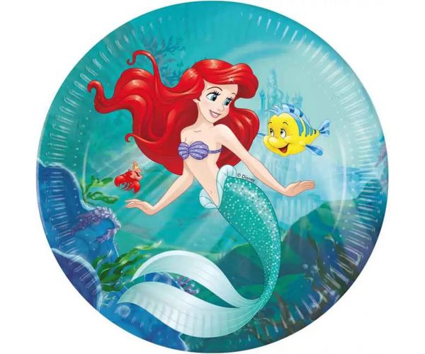 Ariel a kis hableány 8db-os papírtányér szett 23cm-es