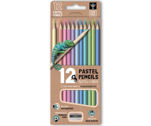 Ars Una: 12 pastelnih trokutastih bojica s šiljilom