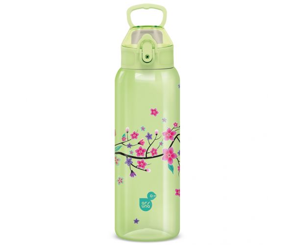 Ars Una: 3D Snow Flower zöld virágos BPA-mentes kulacs 700 ml