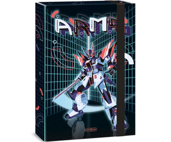 Ars Una: A.R.M.S. robot mintás gumis füzetbox A/4
