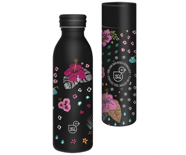 Ars Una: Black Hibiscus dvostruka metalna boca u ukrasnoj kutiji 600ml