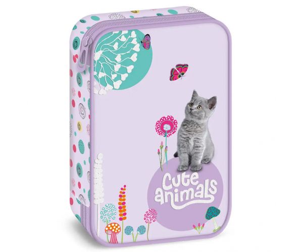 Ars Una: Cute Animals - Kitten cicás többszintes tolltartó 15,5x22,5x4,5cm