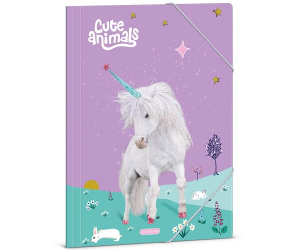 Ars Una: Cute Animals mapa s gumicom s jednorogom, format A/4