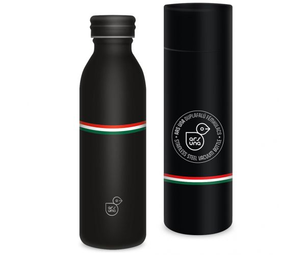 Ars Una: Flag Black Hrvatska zastava dvostruka stijenka metalna boca u ukrasnoj kutiji 600ml