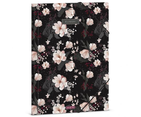 Ars Una: Flowery Black cvjetna gumena mapa A/4