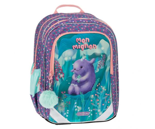 Ars Una: Mon Mignon ergo-fit lekerekített iskolatáska, hátizsák 34x40x21cm