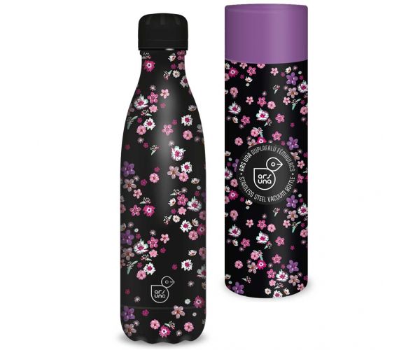 Ars Una: Pearl Blossom Black dvostruka metalna boca u ukrasnoj kutiji 500ml