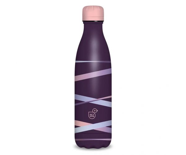 Ars Una: Ribbon purple dvostruka zidna metalna boca 500 ml
