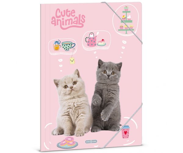 Ars Una: Cute animals tea party cicás gumis dosszié A/4-es méret