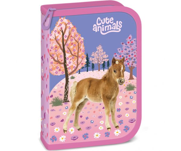 Ars Una: Cute Animals lovas kihajtható töltött tolltartó 13x19x4cm