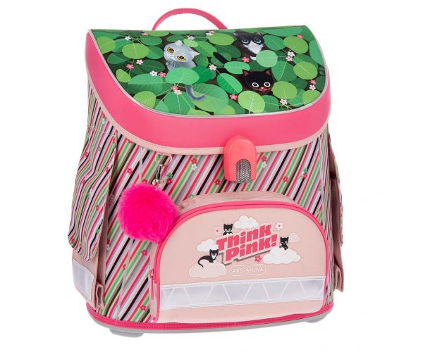 Ars Una: Think Pink kompaktna ergonomska školska torba s magnetskim zatvaračem, ruksak 33x41x24 cm